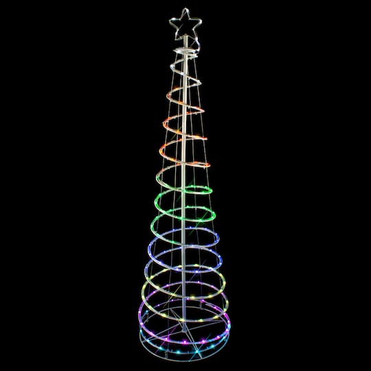 6ft. Outdoor Spiral Artificial Christmas Tree, Color Changing LED Lights